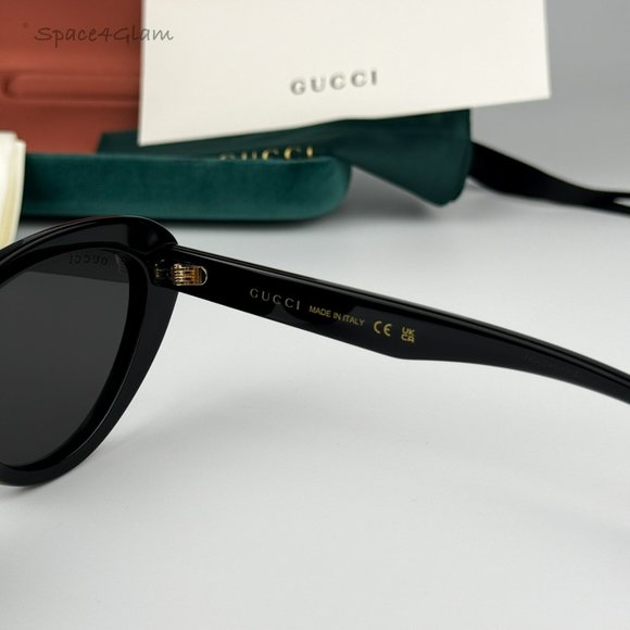 Gucci Women AUTHENTIC Sunglasses Black Grey Cat Eye GG1170S 001 BRAND NEW main image 7